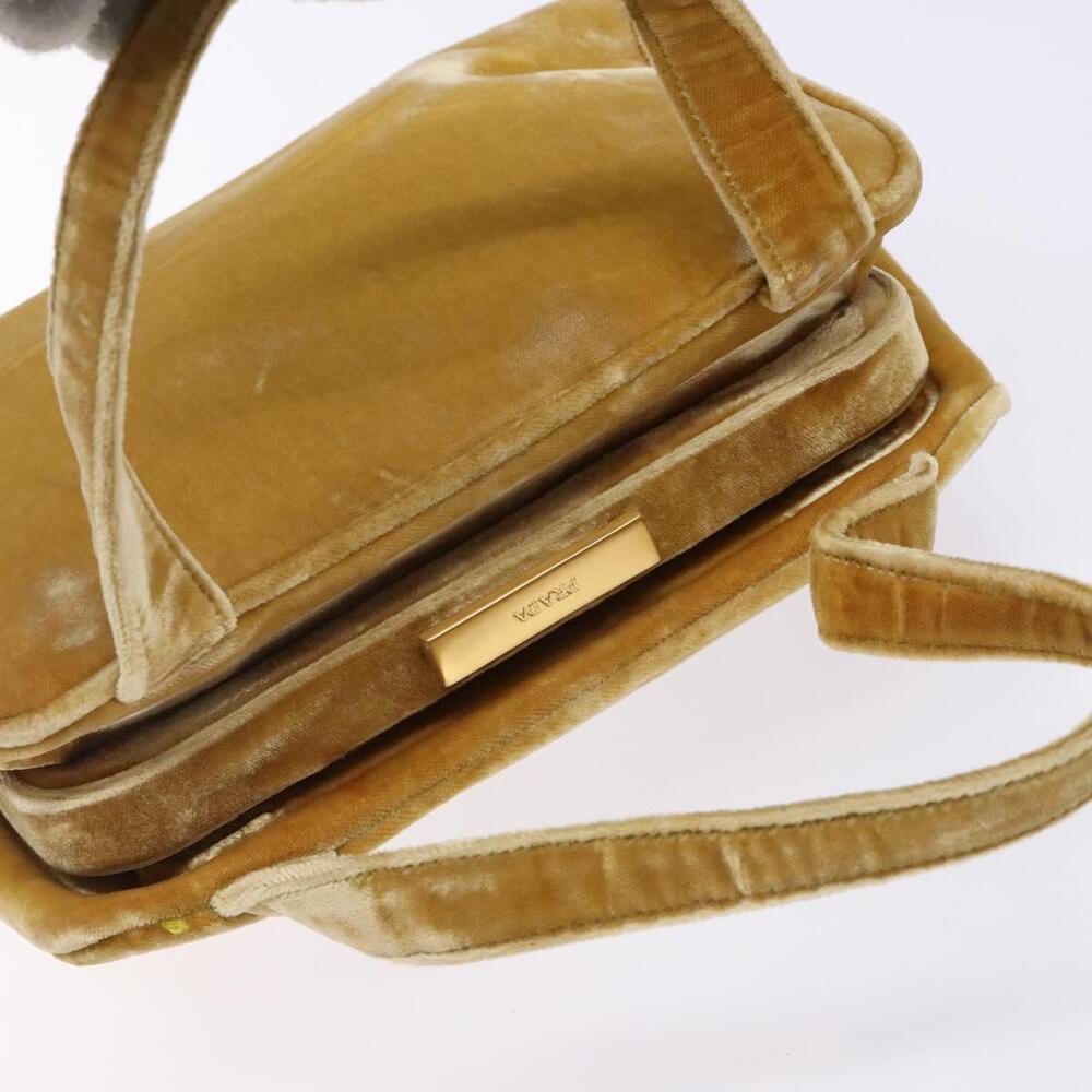 PRADA Hand Bag Velor Yellow Gold - Picture 6 of 12